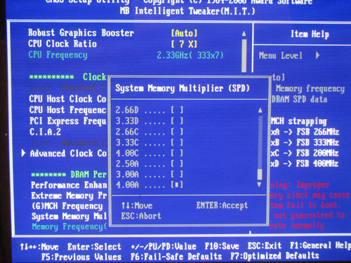  Gigabyte EP45-UD3R частота памяти 2 