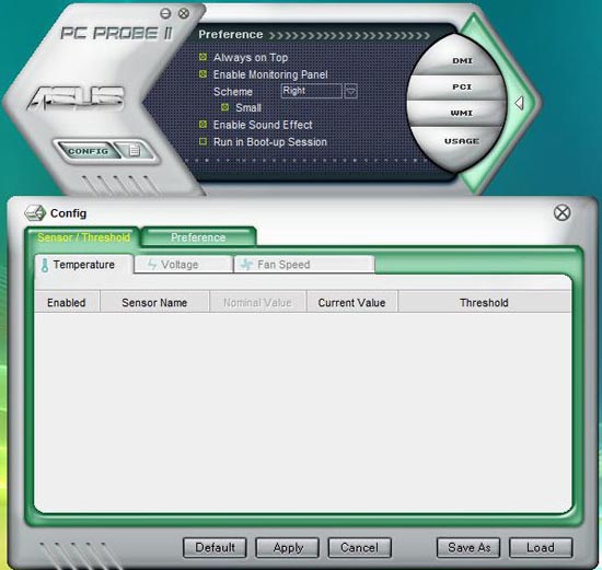  ASUS P6T Deluxe утилита PC Probe 2 