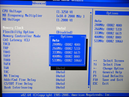  ASRock A780GMH/128M частота памяти 