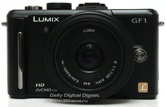  Panasonic LUMIX DMC-GF1. Вид спереди 