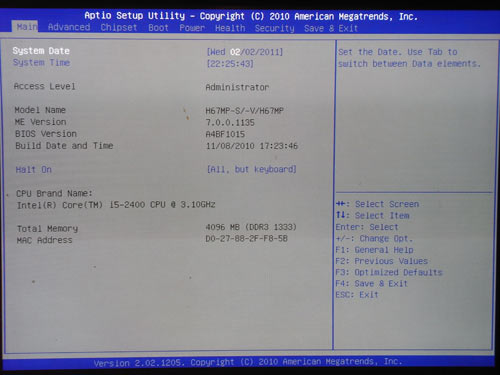  Foxconn H67MP-S BIOS 