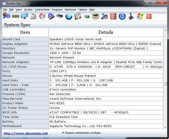 Программы для сбора данных о ПК. System spec. SWS программа. 3dnews компьютер месяца. System specifications