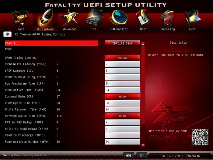  ASRock FM2A88X+ Killer настройки памяти 1 