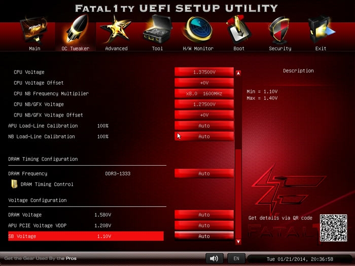  ASRock FM2A88X+ Killer настройки разгона 2 