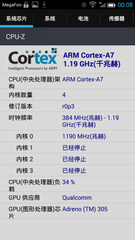  China Mobile M811: CPU-Z system information 