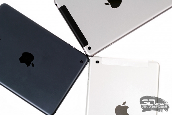 Apple iPad mini – основные камеры трех поколений гаджета; у нового поколения (на фото сверху) пропало обрамляющее колечко вокруг объектива 