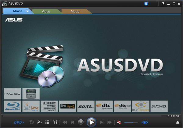  Программа ASUSDVD для просмотра видео и прослушивания музыки 