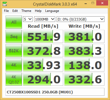  Crucial BX100 250 Гбайт 