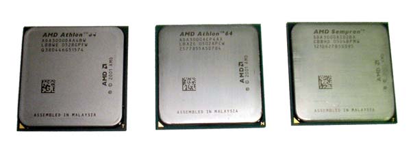  Athlon64 3000+ Socket 939, Athlon64 3000+ Socket 754 и Sempron 3000+ Socket 754. 