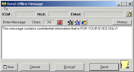  При правильной установке, в окне сообщения у вас появится клавиша 'Encrypt' при отправке сообщения и 'Decrypt' при приеме 